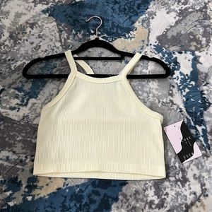 cream colored tank top